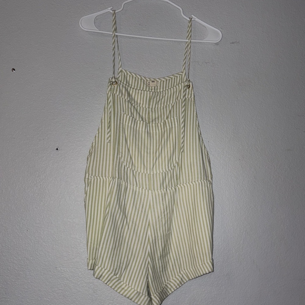 Billabong Green and White Striped Top